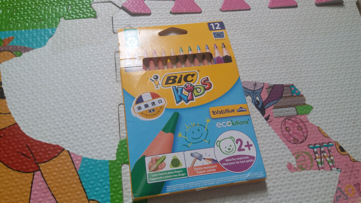 BIC Kids 比克儿童Evolution环保无木粗杆彩色铅笔（12色）进口文具儿童绘画彩色多色铅笔怎么样，好用吗，口碑，心得，评价，试用报告,第2张