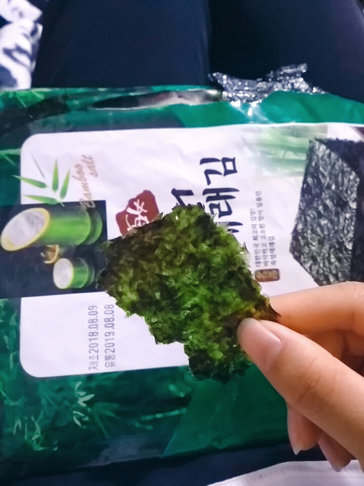 韩国进口 天晓海女海苔紫菜 儿童即食海苔脆片休闲零食大片装25g 竹盐味怎么样，好用吗，口碑，心得，评价，试用报告,第4张