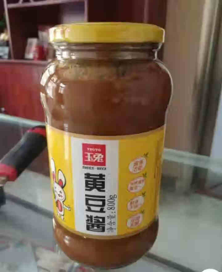 玉兔黄豆酱800G*2瓶调味酱辣蘸酱非转基因大颗粒黄豆瓣酱甜面酱东北大酱 原味黄豆酱800g*1瓶尝鲜装怎么样，好用吗，口碑，心得，评价，试用报告,第2张