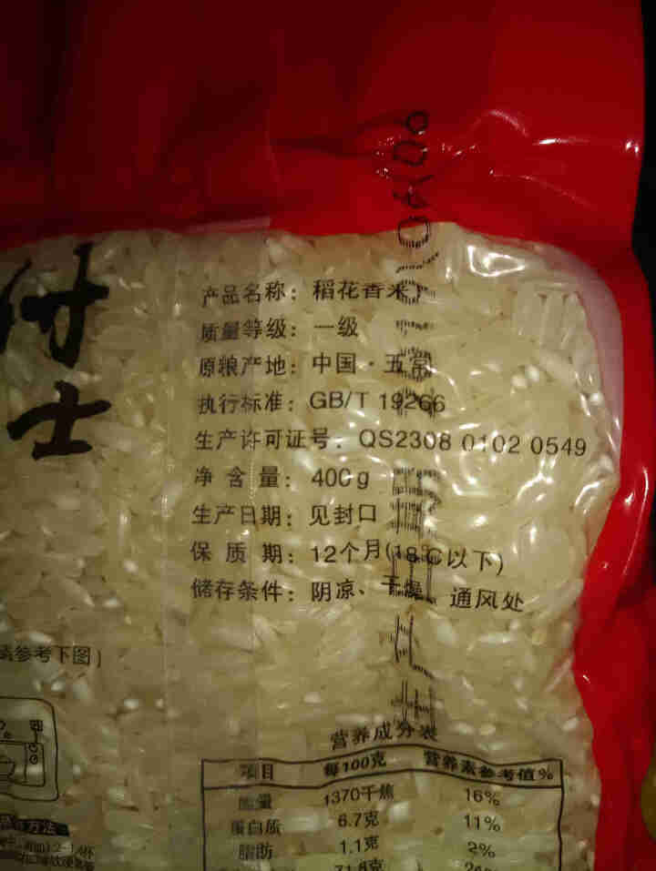 付士五常稻花香400g*2个 精致小包装小分量定量定食 黑龙江大米 活动款怎么样，好用吗，口碑，心得，评价，试用报告,第3张