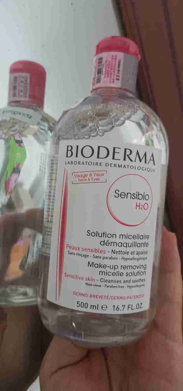 法国贝德玛（BIODERMA）舒妍多效洁肤液500ml （卸妆水 深层清洁 粉水 舒缓保湿 敏感肌 眼唇 原装进口）怎么样，好用吗，口碑，心得，评价，试用报告,第2张