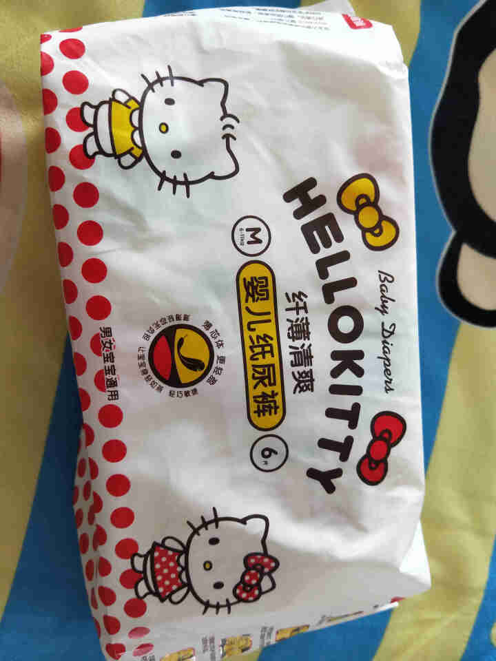 贝因美 HelloKitty纤薄清爽超薄透气婴儿纸尿裤试用装6片 中号M6片[6,第2张