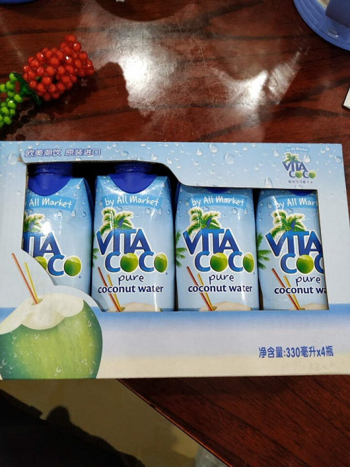 唯他可可（Vita Coco）天然椰子水进口NFC果汁饮料330ml*4瓶怎么样，好用吗，口碑，心得，评价，试用报告,第2张