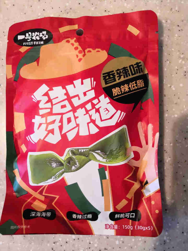 一号农场开袋即食海带结香辣/醋香休闲零食小吃海鲜下饭菜袋装内含小包装150g（30g*5） 香辣味150g（30g*5）袋装怎么样，好用吗，口碑，心得，评价，试,第2张