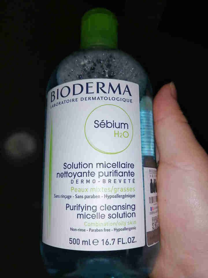 法国贝德玛（BIODERMA）净妍控油洁肤液500ml（卸妆水 深层清洁 绿水 控油补水 改善毛孔痘痘 原装进口）怎么样，好用吗，口碑，心得，评价，试用报告,第3张