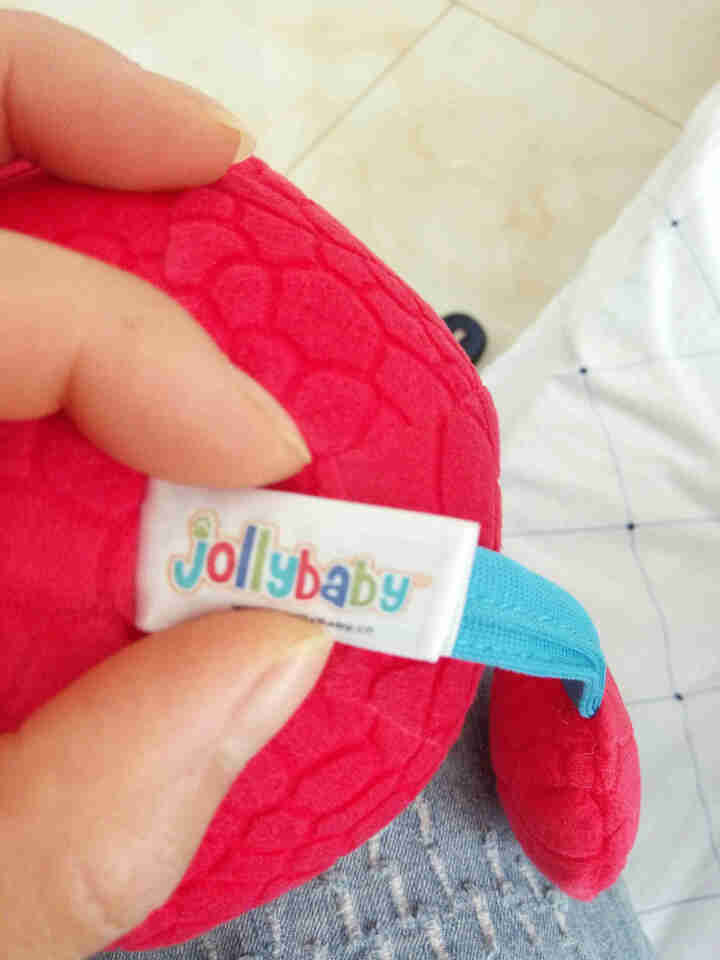 jollybaby宝宝手抓球婴儿球类玩具益智早教触觉感知训练摇铃布球 大红色视觉训练球怎么样，好用吗，口碑，心得，评价，试用报告,第3张