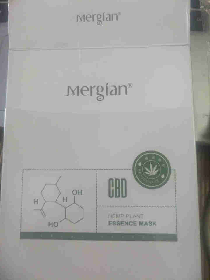 美肌颜（mergian）汉麻植物精华面膜舒敏修护控油淡化痘印温和补水敏感肌面膜 1盒*5片怎么样，好用吗，口碑，心得，评价，试用报告,第2张