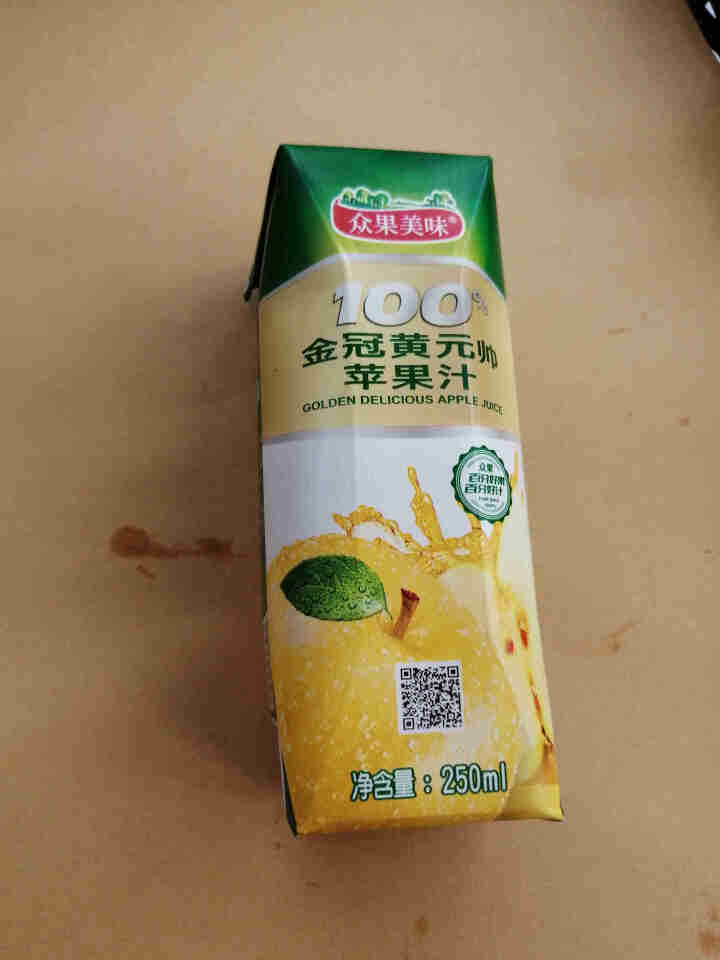 众果美味 100%果汁饮料 鲜果榨汁无添加原浆 便捷随身装250ml 苹果汁怎么样，好用吗，口碑，心得，评价，试用报告,第3张