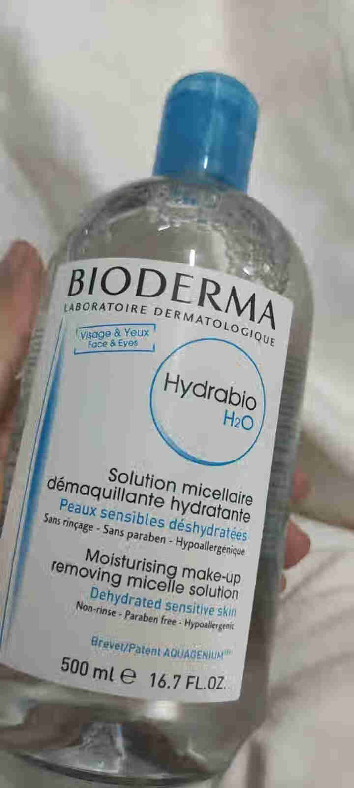 法国贝德玛（BIODERMA）润妍水润保湿洁肤液500ml （卸妆水 深层清洁 蓝水 补水焕肤 干皮 眼唇 原装进口）怎么样，好用吗，口碑，心得，评价，试用报告,第2张