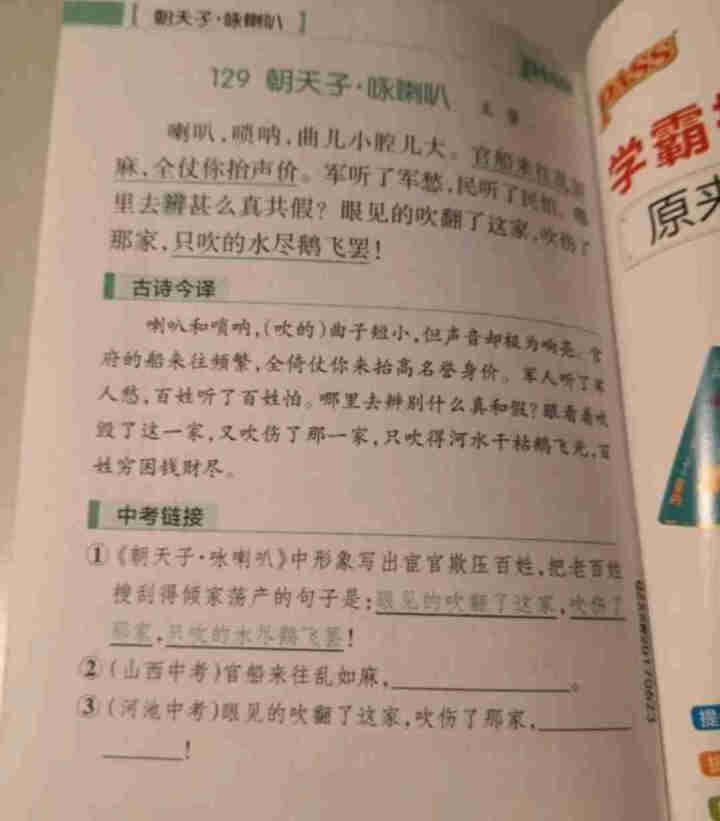 pass绿卡图书初中语文必背古诗文人教版RJ版部编版七八九年级7,第3张