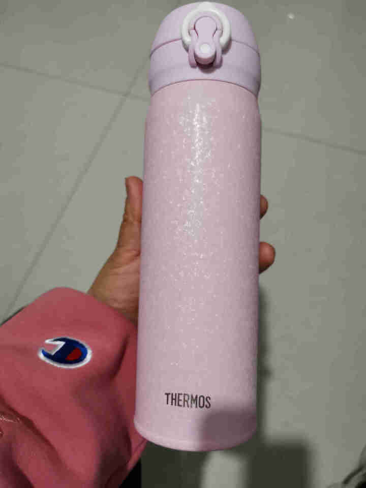 膳魔师THERMOS 保温杯304不锈钢水杯时尚直饮杯一按即开超轻杯粉色冰花  500ml怎么样，好用吗，口碑，心得，评价，试用报告,第3张