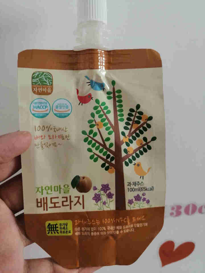 果儿树Nature Village 婴幼儿果汁韩国进口儿童健康饮料 桔梗梨汁 100ml/袋怎么样，好用吗，口碑，心得，评价，试用报告,第2张