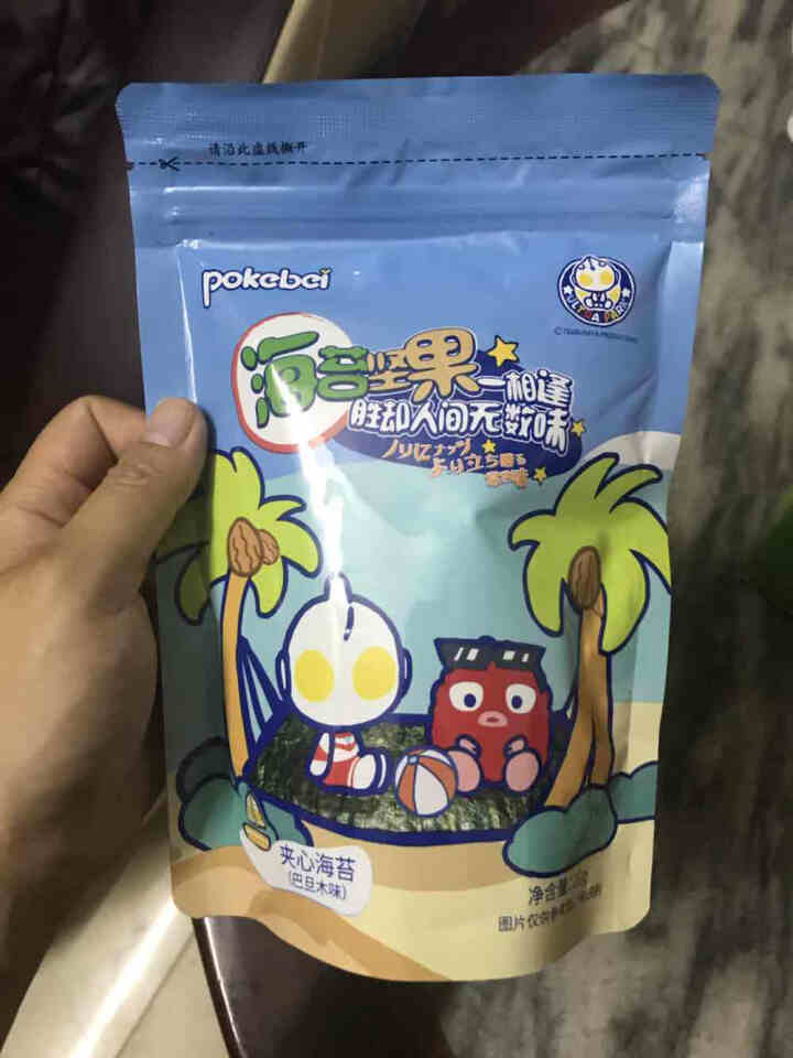 pokebei奥特曼不添加白砂糖和食盐夹心海苔袋装罐装海苔儿童零食 袋装巴旦木怎么样，好用吗，口碑，心得，评价，试用报告,第2张