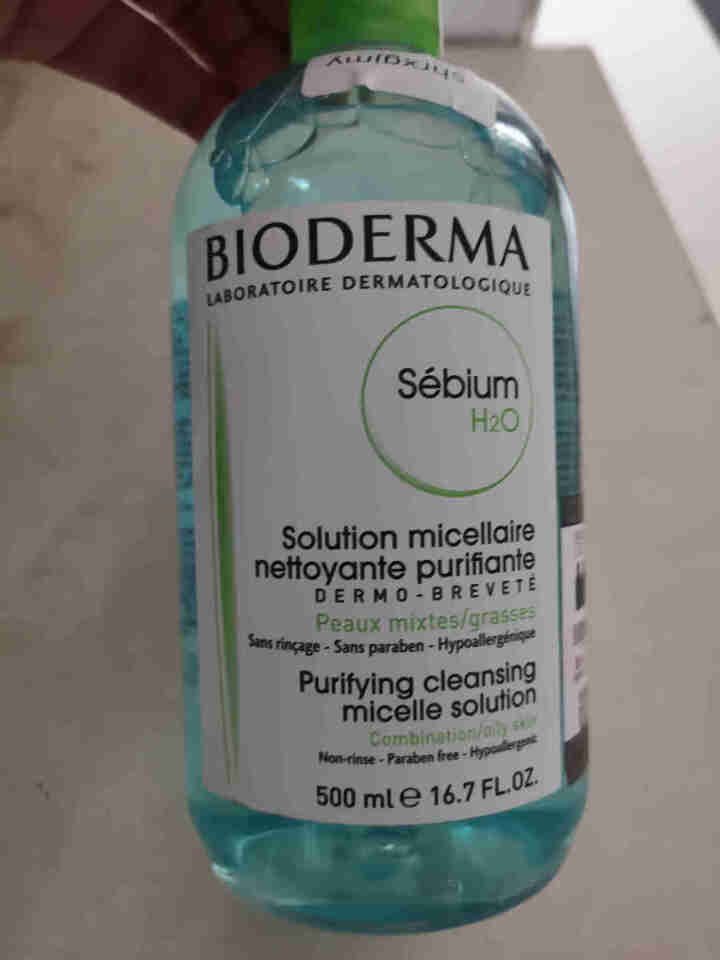 法国贝德玛（BIODERMA）净妍控油洁肤液500ml（卸妆水 深层清洁 绿水 控油补水 改善毛孔痘痘 原装进口）怎么样，好用吗，口碑，心得，评价，试用报告,第2张