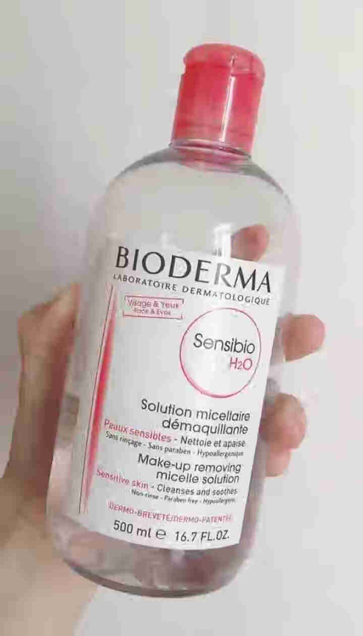 法国贝德玛（BIODERMA）舒妍多效洁肤液500ml （卸妆水 深层清洁 粉水 舒缓保湿 敏感肌 眼唇 原装进口）怎么样，好用吗，口碑，心得，评价，试用报告,第4张