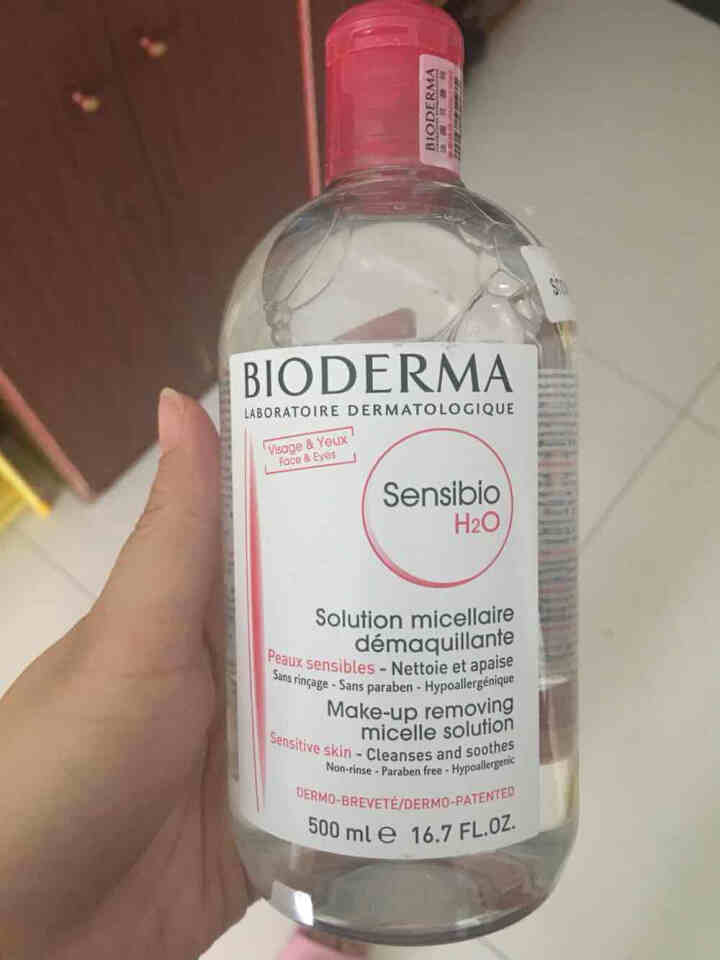 法国贝德玛（BIODERMA）舒妍多效洁肤液500ml （卸妆水 深层清洁 粉水 舒缓保湿 敏感肌 眼唇 原装进口）怎么样，好用吗，口碑，心得，评价，试用报告,第2张