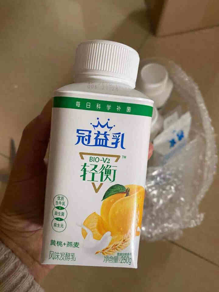 蒙牛冠益乳酸奶风味酸牛奶益生菌发酵乳儿童营养早餐奶250g*8盒 蒙牛冠益乳250g 黄桃燕麦味 2瓶怎么样，好用吗，口碑，心得，评价，试用报告,第3张