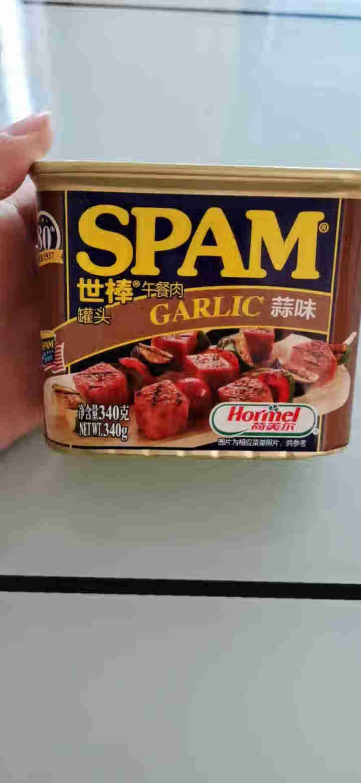 世棒（SPAM）午餐肉罐头蒜香口味340g 开罐即食早餐三明治火锅烧烤麻辣香锅泡面搭档怎么样，好用吗，口碑，心得，评价，试用报告,第2张