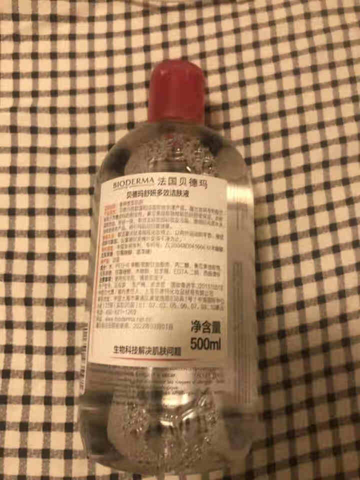 法国贝德玛（BIODERMA）舒妍多效洁肤液500ml （卸妆水 深层清洁 粉水 舒缓保湿 敏感肌 眼唇 原装进口）怎么样，好用吗，口碑，心得，评价，试用报告,第3张