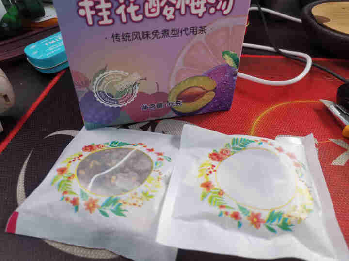 桂花酸梅汤 原料包自制老北京味道酸梅茶桂花乌梅甘草玫瑰茄组合三角袋泡茶凉茶解渴 酸梅汤160g/1盒怎么样，好用吗，口碑，心得，评价，试用报告,第4张