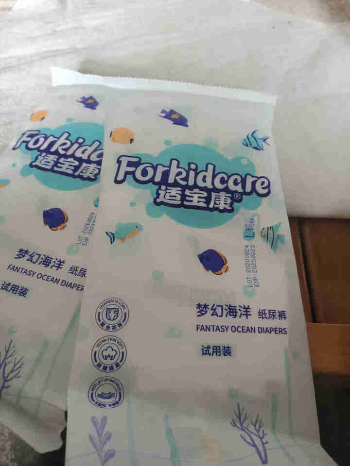 适宝康·Forkidcare 梦幻海洋纸尿裤试用装L码*4片 适合9,第4张