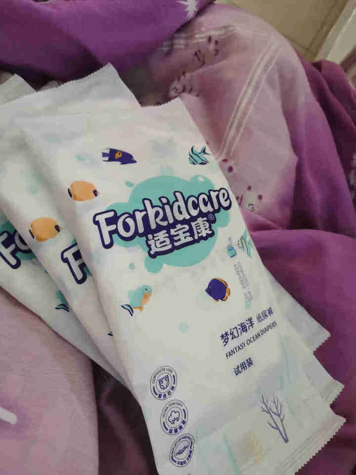 适宝康·Forkidcare 梦幻海洋纸尿裤试用装L码*4片 适合9,第2张