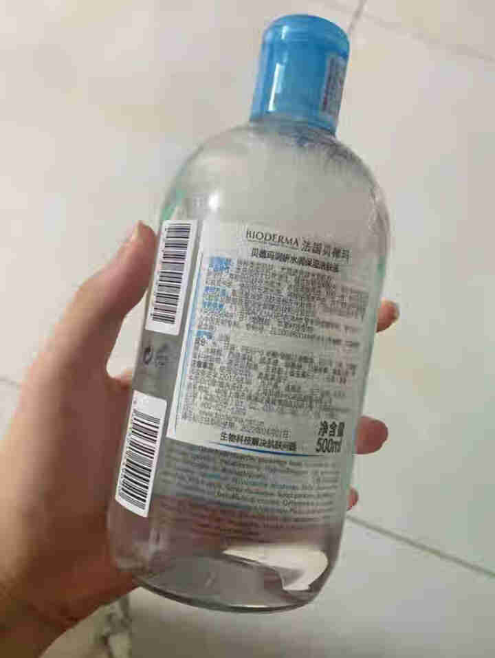 法国贝德玛（BIODERMA）润妍水润保湿洁肤液500ml （卸妆水 深层清洁 蓝水 补水焕肤 干皮 眼唇 原装进口）怎么样，好用吗，口碑，心得，评价，试用报告,第3张