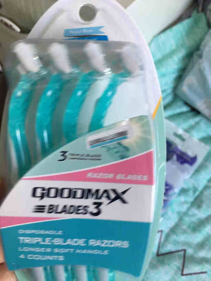 GOODMAX剃须刀刮毛刀便携剃须刀手动三层全身水洗锋利刮胡刀 3105/白蓝 4支怎么样，好用吗，口碑，心得，评价，试用报告,第2张