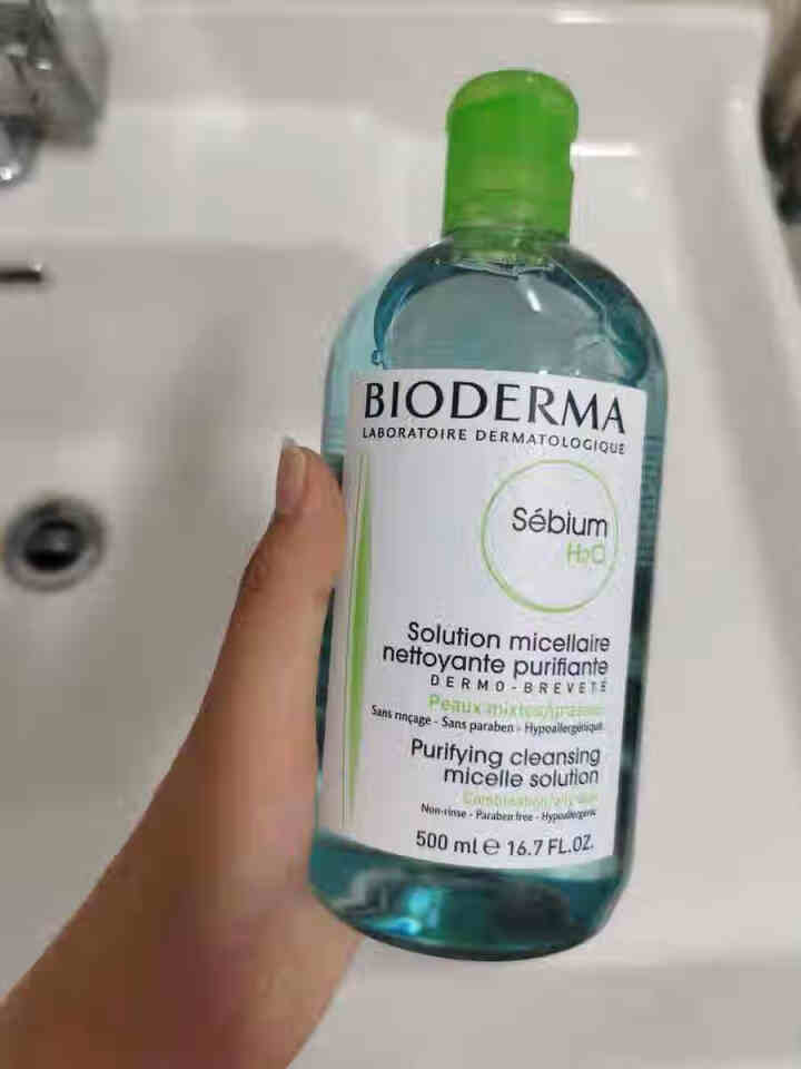 法国贝德玛（BIODERMA）净妍控油洁肤液500ml（卸妆水 深层清洁 绿水 控油补水 改善毛孔痘痘 原装进口）怎么样，好用吗，口碑，心得，评价，试用报告,第2张