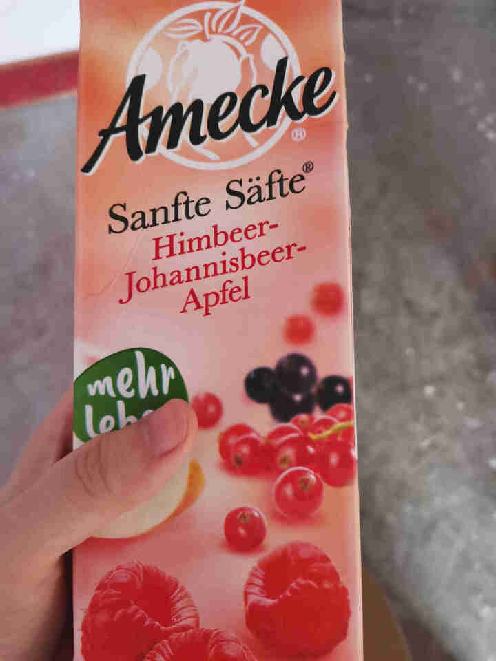 爱美可（Amecke） 爱美可Amecke德国进口鲜榨果汁树莓红醋栗苹果混合果汁1L/瓶进口饮料果汁怎么样，好用吗，口碑，心得，评价，试用报告,第2张