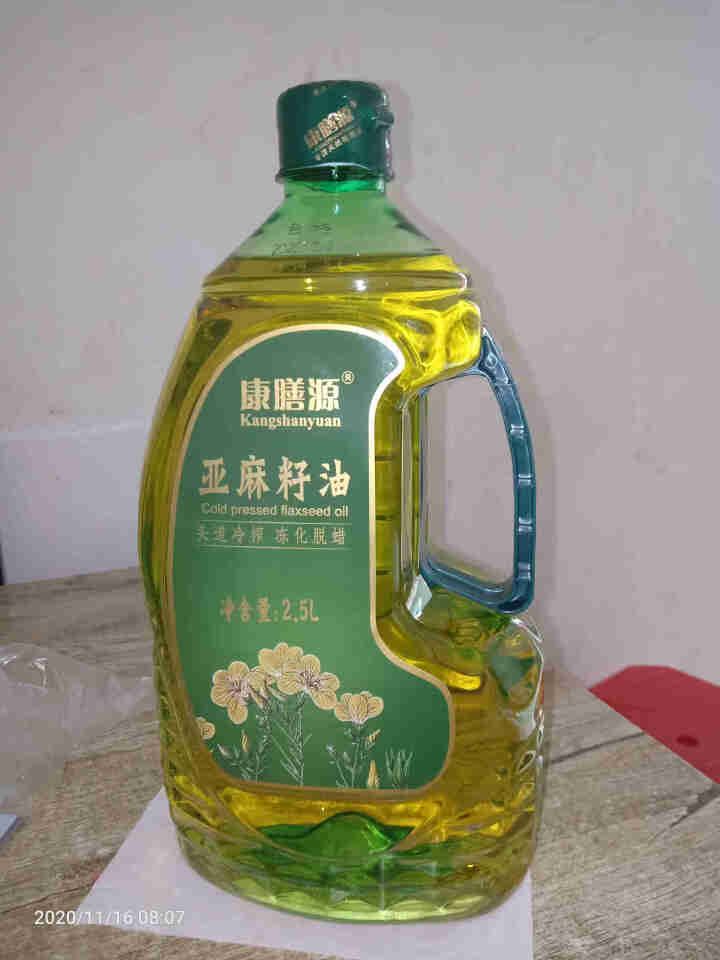 康膳源 亚麻籽油2.5L 内蒙胡麻油 冷榨一级孕妇月子宝儿食用油 丰富α,第2张