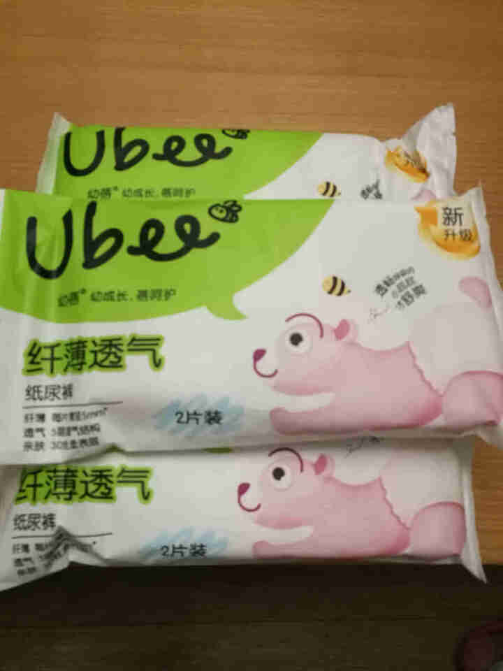 幼蓓（Ubee） 婴儿纸尿裤超薄干爽 宝宝尿不湿 纤薄透气系列纸尿裤柔软尿裤 试用装L 6片（9,第2张