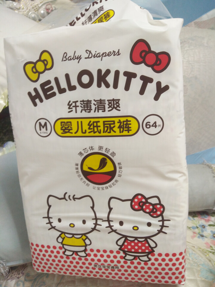 贝因美 HelloKitty纤薄清爽婴儿纸尿裤超薄透气宝宝尿不湿 中号M64片【6,第4张