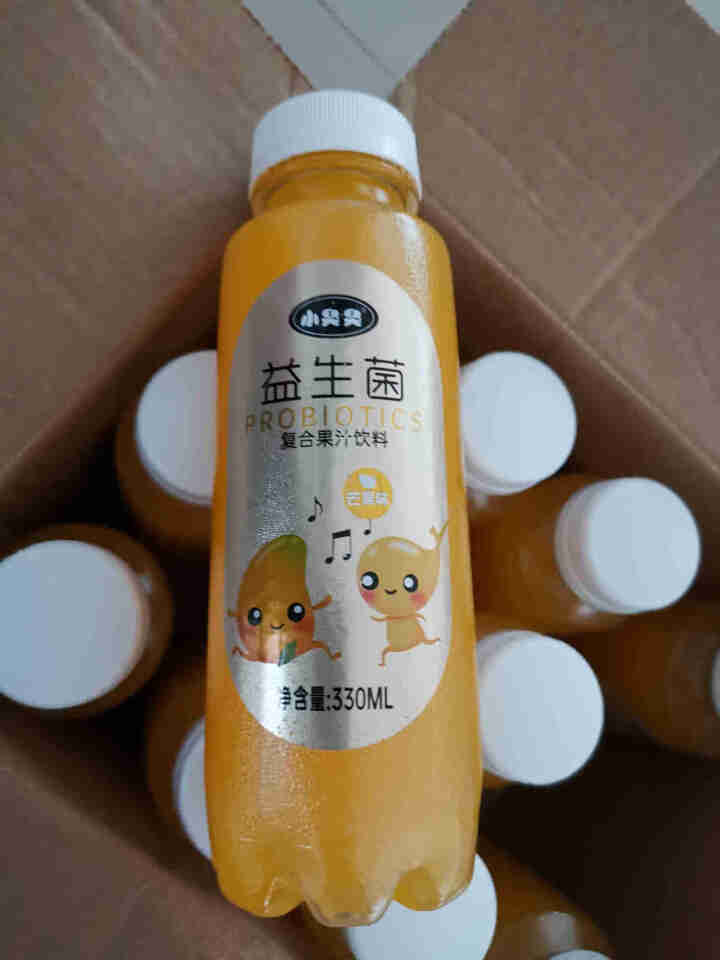 小臭臭益生菌果汁芒果味饮料330ml*12瓶/箱（果汁含量≥36%）出游季便携装怎么样，好用吗，口碑，心得，评价，试用报告,第3张