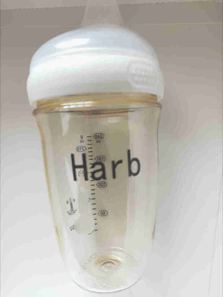 哈布(Harb)宝宝奶瓶ppsu耐摔新生儿广口径智能偏离心防胀气婴儿6个月以上断奶神器自营240ml 240ml(朱鹭白) PPSU怎么样，好用吗，口碑，心得，,第4张