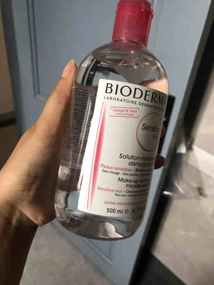 法国贝德玛（BIODERMA）舒妍多效洁肤液500ml （卸妆水 深层清洁 粉水 舒缓保湿 敏感肌 眼唇 原装进口）怎么样，好用吗，口碑，心得，评价，试用报告,第4张