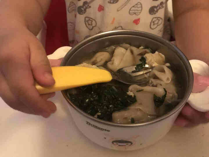 octoto儿童不锈钢勺子叉子套装宝宝学吃饭训练饭勺便携辅食勺餐具 夏日黄怎么样，好用吗，口碑，心得，评价，试用报告,第3张