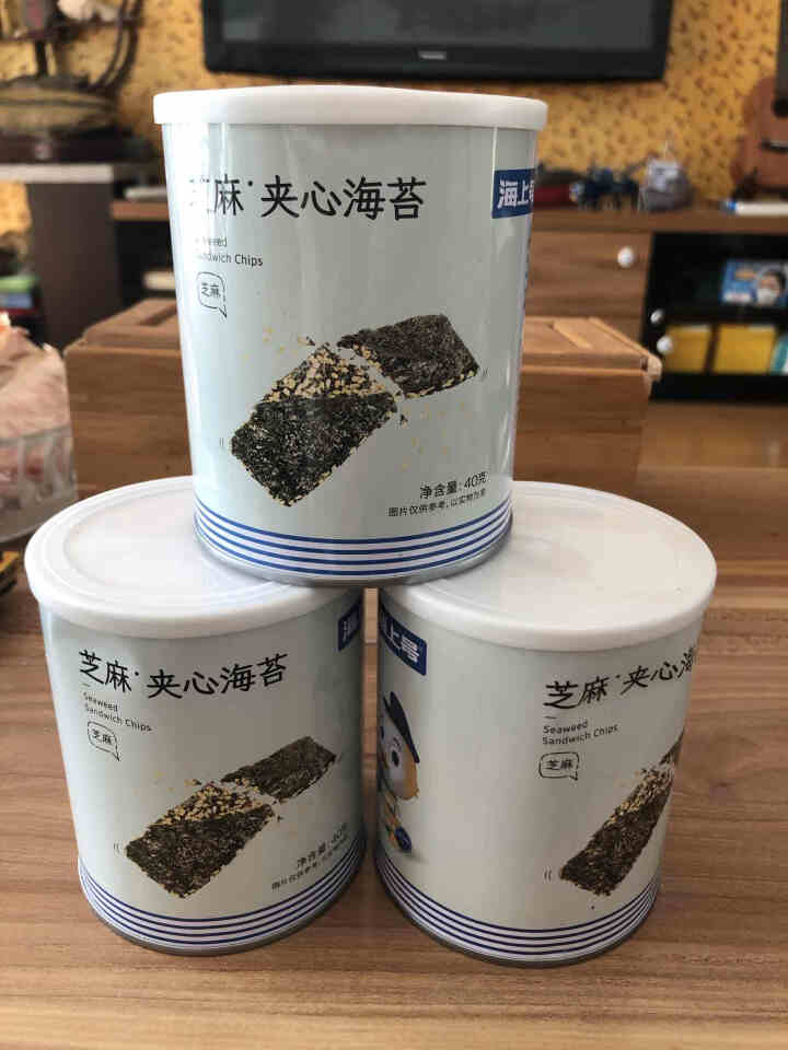 海上号 炒米芝麻夹心海苔 孕妇宝宝儿童即食脆片紫菜休闲零食40g*3罐装 多买多优惠 芝麻味*3怎么样，好用吗，口碑，心得，评价，试用报告,第2张