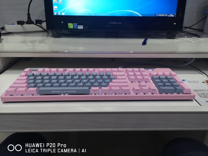 华硕（ASUS）玩家国度ROG PNK红轴PINK樱花粉晶粉色PINK台式机电脑有线背光游戏吃鸡办公机械数字键盘吃鸡104怎么样，好用吗，口碑，心得，评价，试用,第2张