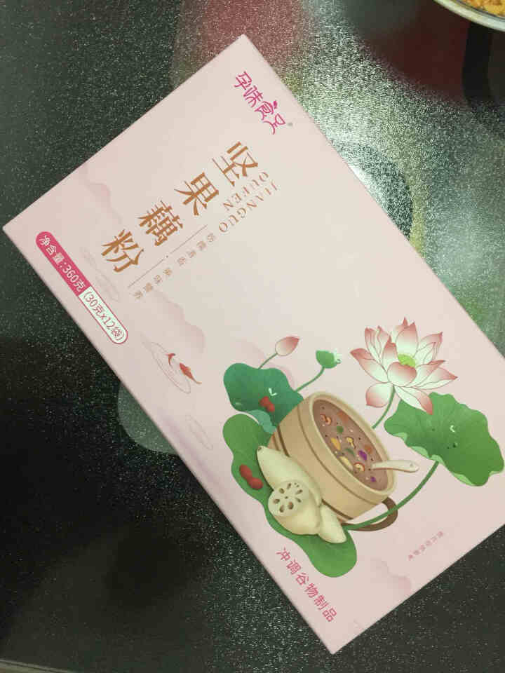 孕味食足 坚果水果藕粉羹礼盒孕妇怀孕期即冲即食速溶早餐代餐粉营养早餐食品便携独立包装 藕粉羹30克x12袋怎么样，好用吗，口碑，心得，评价，试用报告,第2张