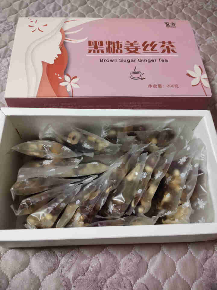 红糖姜茶大姨妈饮品 姜汁姜丝红枣枸杞桂圆黑糖水姜茶女生驱寒养生茶 黑糖姜丝茶300g（15g*20包）怎么样，好用吗，口碑，心得，评价，试用报告,第3张