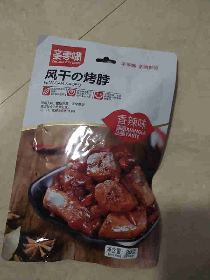 亲零嘴 休闲零食香辣糖醋黑鸭味风干烤脖办公室零食熟食卤味肉食即食小吃 香辣味80g大袋装（1袋）怎么样，好用吗，口碑，心得，评价，试用报告,第2张