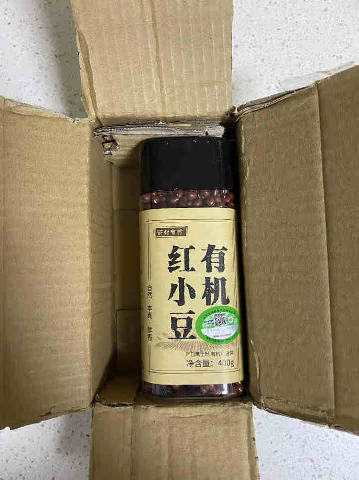 野村食坊 有机红小豆 东北特产（红豆 五谷杂粮 小红豆 粗粮）400g 红豆薏米粥食材 【1罐】尝鲜装怎么样，好用吗，口碑，心得，评价，试用报告,第2张