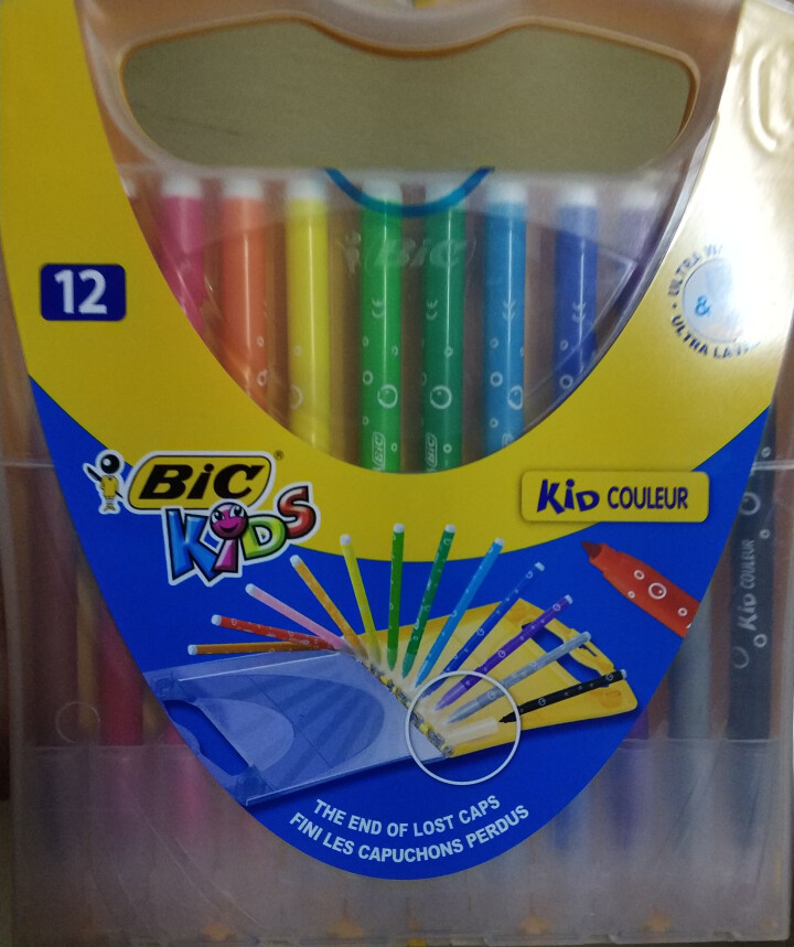 BIC  Kids 比克儿童易水洗水彩笔 12色彩虹便携盒 进口文具儿童绘画画笔怎么样，好用吗，口碑，心得，评价，试用报告,第2张