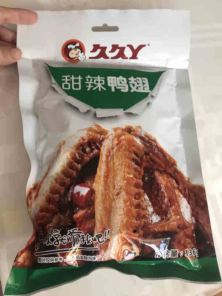 久久丫 休闲零食 肉干肉脯 甜辣卤味小吃鸭翅 熟食袋装 甜辣鸭翅136g/袋 甜辣鸭翅136g*1袋怎么样，好用吗，口碑，心得，评价，试用报告,第2张