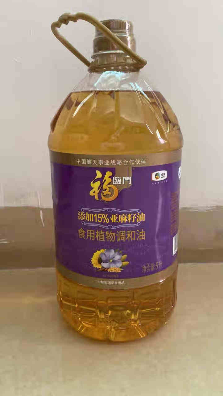 福临门 食用油 非转基因 亚麻籽葵花籽玉米植物调和油5L 中粮出品  添加15%亚麻籽油怎么样，好用吗，口碑，心得，评价，试用报告,第2张