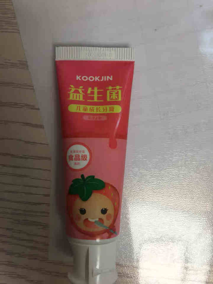 KOOKJIN儿童牙膏水果味益生菌 低氟预防龋齿可吞咽3,第3张