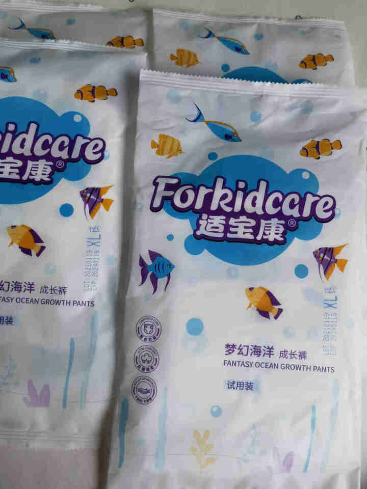 适宝康·Forkidcare 梦幻海洋成长裤试用装XL码*4片 适合12,第2张