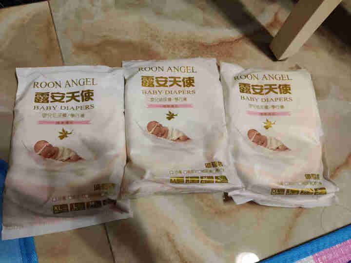 ROON ANGEL露安天使婴儿纸尿裤大码超薄透气干爽小号尿片加大拉拉裤学行裤男女适用加加大码 拉拉裤3片XL码（19,第2张