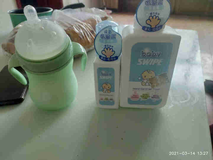 babySWIPE 香港进口 BB消毒搓手泡泡400ml+80ml除菌灭流感保湿无酒精免洗洗手液,第2张